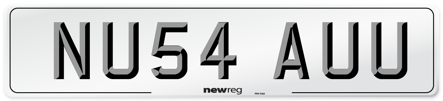NU54 AUU Number Plate from New Reg